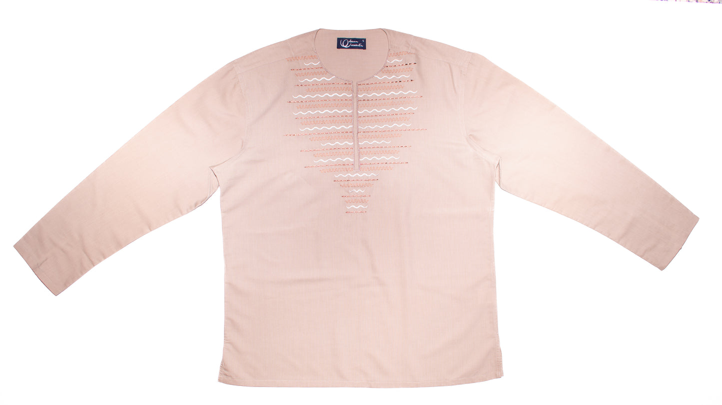 03 - Beige wavy round