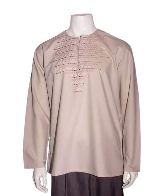 03 - Beige wavy round