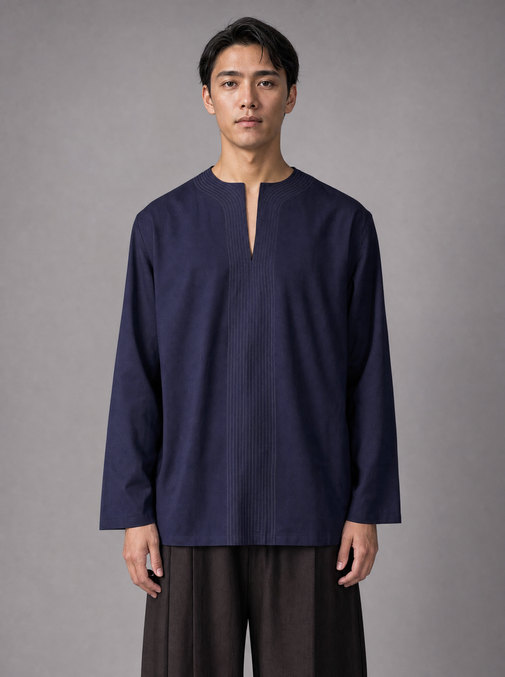 10 - V Neck Navy Blue